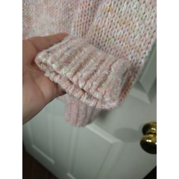 Donagain Woman L Sweater Pink Button Collared Long Sleeve Casual Big Knit... - Picture 6 of 9